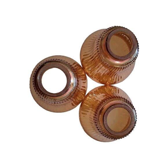 Vintage Depression Glass Lamp Shade Ribbed Amber Marigold, Replacement - 1 Piece - Picture 3 of 8